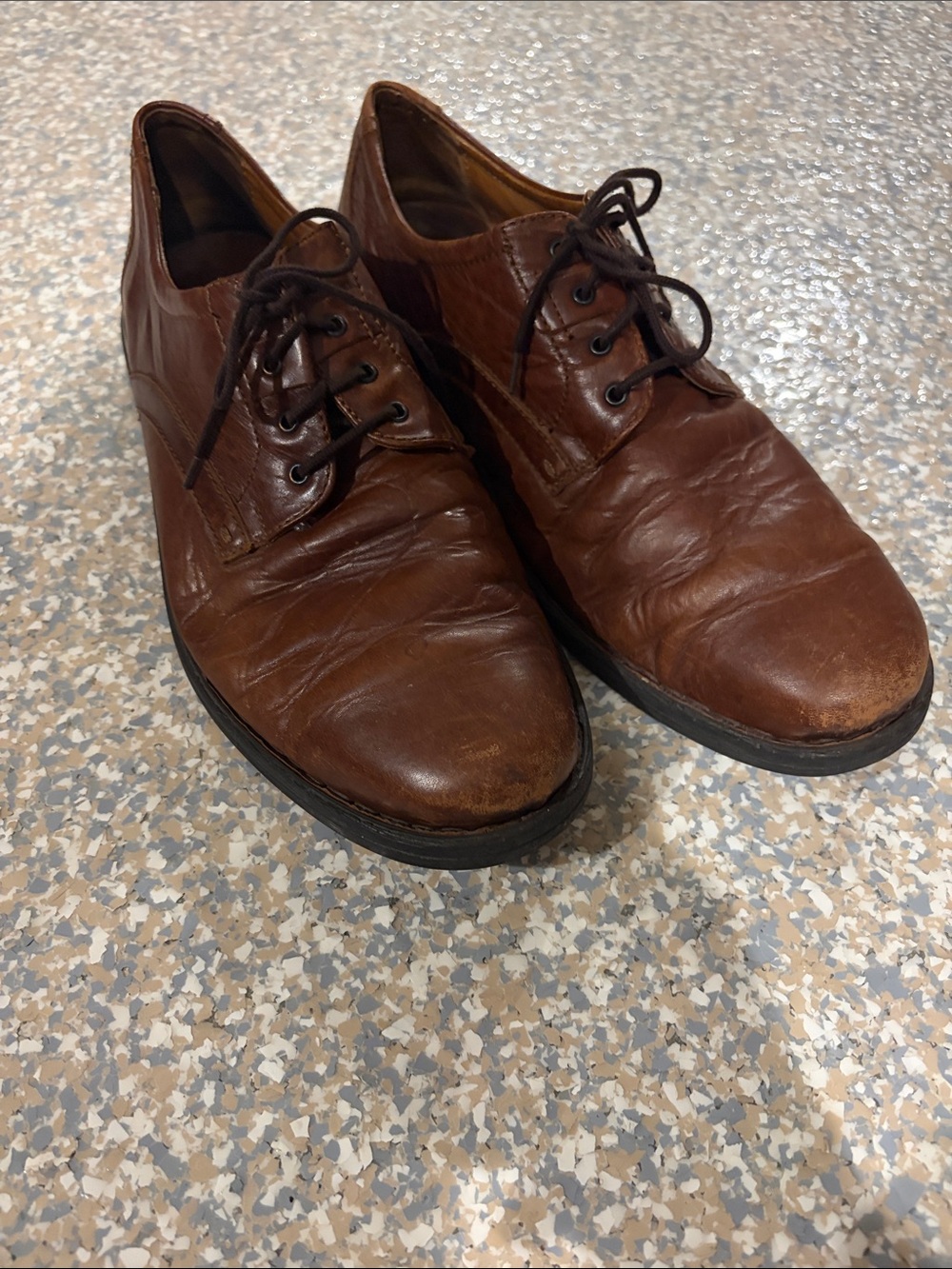 Josef Seibel Men's Brown Leather Lace-Up Oxfords